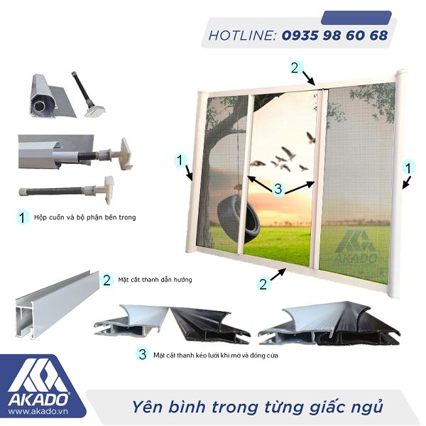 Cửa lưới chống muỗi tự cuốn 