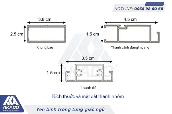 Kích thước cửa mở quay